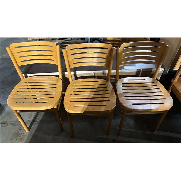 Set of 3 wooden chairs