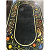 Image 2 : Black oval floral dining table approx. 85in 46in