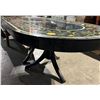 Image 3 : Black oval floral dining table approx. 85in 46in