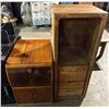 Image 2 : Walnut drop front cabinet & oak entertainment stand