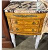 Image 1 : Vintage 2 door side table marble top