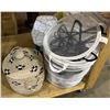 Image 1 : Group of assorted items including hangers, iron board, tufted basket