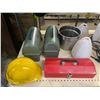 Image 2 : Group of assorted items including - construction helmet, garden sprayer, etc...