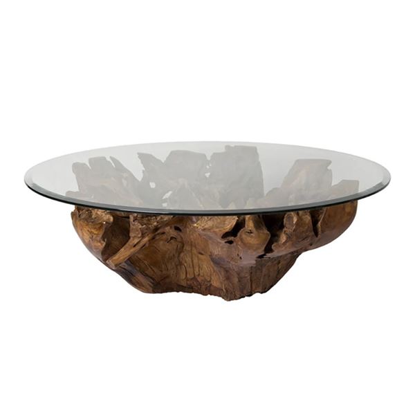 Natura Round Root Coffee Table (glass top) retail $1420