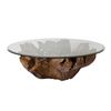 Image 1 : Natura Round Root Coffee Table (glass top) retail $1420