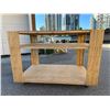 Image 1 : Solid plywood 3 tier shelfs with large casters approx. 8ft L x 5ft W 69in H