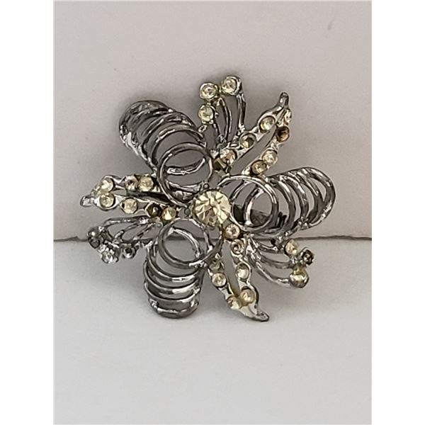 VINTGE CLEAR RHINETONE BROOCH