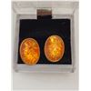 Image 2 : VINTAGE AMBER RESIN CLIP ON EARRINGS