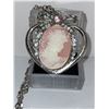 Image 2 : LARGE HEART SHAPE CAMEO NECKLACE