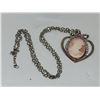 Image 4 : LARGE HEART SHAPE CAMEO NECKLACE