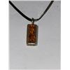 Image 2 : STERLING SILVER NECKLACE WITH AMBER PENDANT
