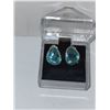 Image 1 : PRETTY BLUE STONE CLIP ON EARRINGS