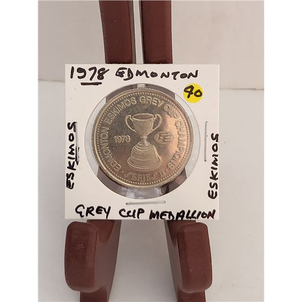 1978 EDMONTON ESKIMOS GREY CUP MEDALLION