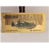 Image 2 : GOLD PLATED GOLD FOIL 1 MILLION DOLLAR BANK NOTE