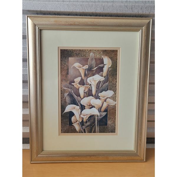 LINDA THOMSPON GOLDEN CALLA LILIES FRAMED PRINT