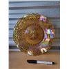 Image 1 : GORGEOUS AMBER CARNIVAL GLASS PLATE