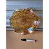 Image 2 : GORGEOUS AMBER CARNIVAL GLASS PLATE