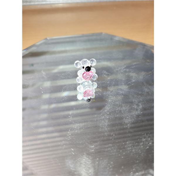 CRYSTAL TEDDY BEAR WITH RED HEART