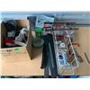 Image 1 : BOX OF MISC TOOLS, BRACKETS+++