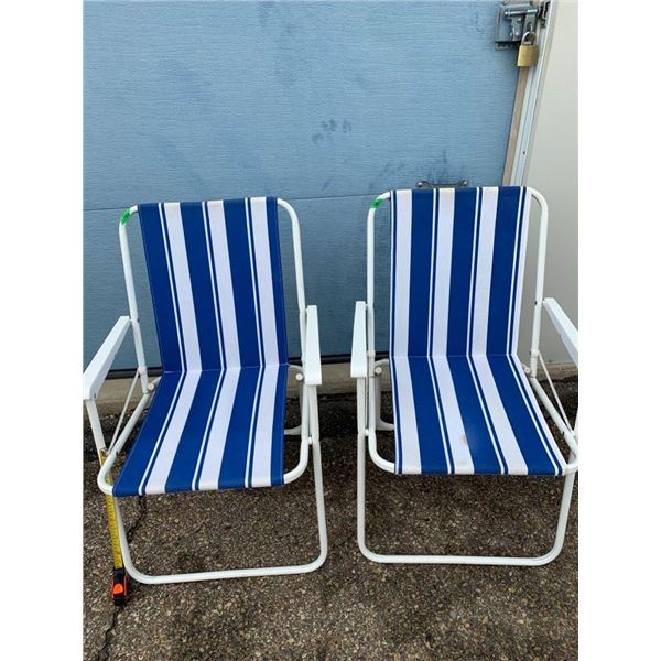 LOT OF 2 NEW BLUE LAWN CHAIRS