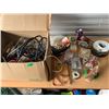 Image 1 : LARGE BOX OF MISC CABLES, GLUE GUN, ELECTRONIC CORDS