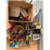 Image 1 : BOX WITH JUMPER CABLES, SPARK PLUGS +