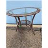 Image 1 : OUTDOOR WICKER TABLE WITH GLASS