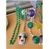 Image 2 : LARGE VINTAGE GLASS BOWL WITH MARDI GRAS ACCESSORIES