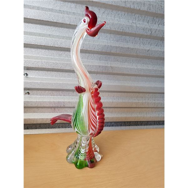 VERY TALL BLOWN GLASS ROOSTER FROM THE MIDDLE EAST