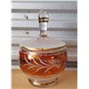 Image 1 : NICE SIZED VINTAGE ORANGE ETCHED GLASS LIDDED CANDY DISH