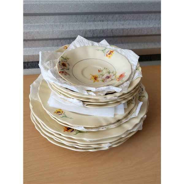 ANTIQUE INCOMPLETE SET OF DISHES