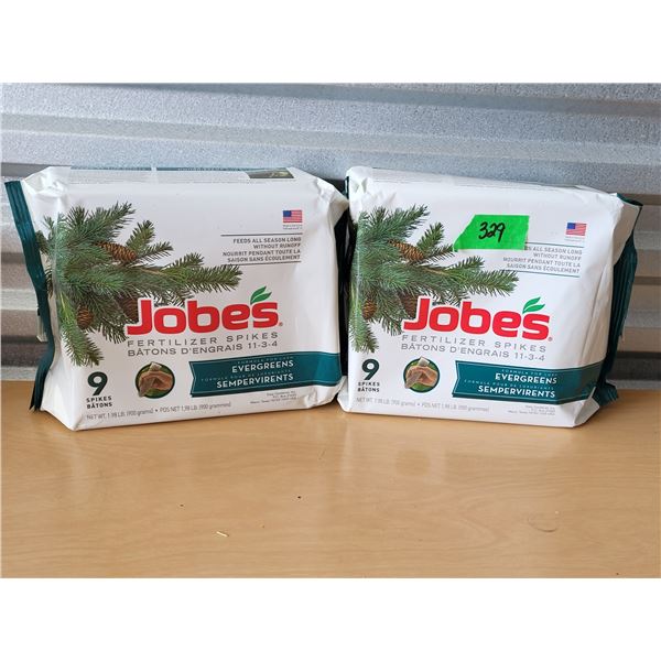 LOT OF 2 PACKAGES JOBE EVERGREEN SPIKE FERTILLERS