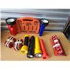 Image 2 : LONG BOX WITH VARIOUS TOOLS AND ACCESSORIES