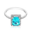 Image 1 : 1.42ct Natural PARAIBA TOURMALINE 14K White Gold 2.2gm Ring