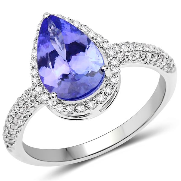 2.02ct Tanzanite 14K White Gold Ring
