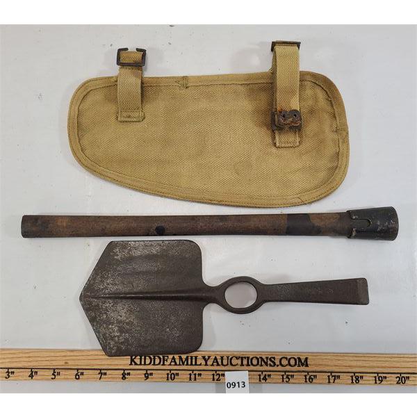 Canadian Pattern 37 CANADIAN PATTERN 37 ENTRENCHING SHOVEL W/ COVER - Kidd Family Auctions