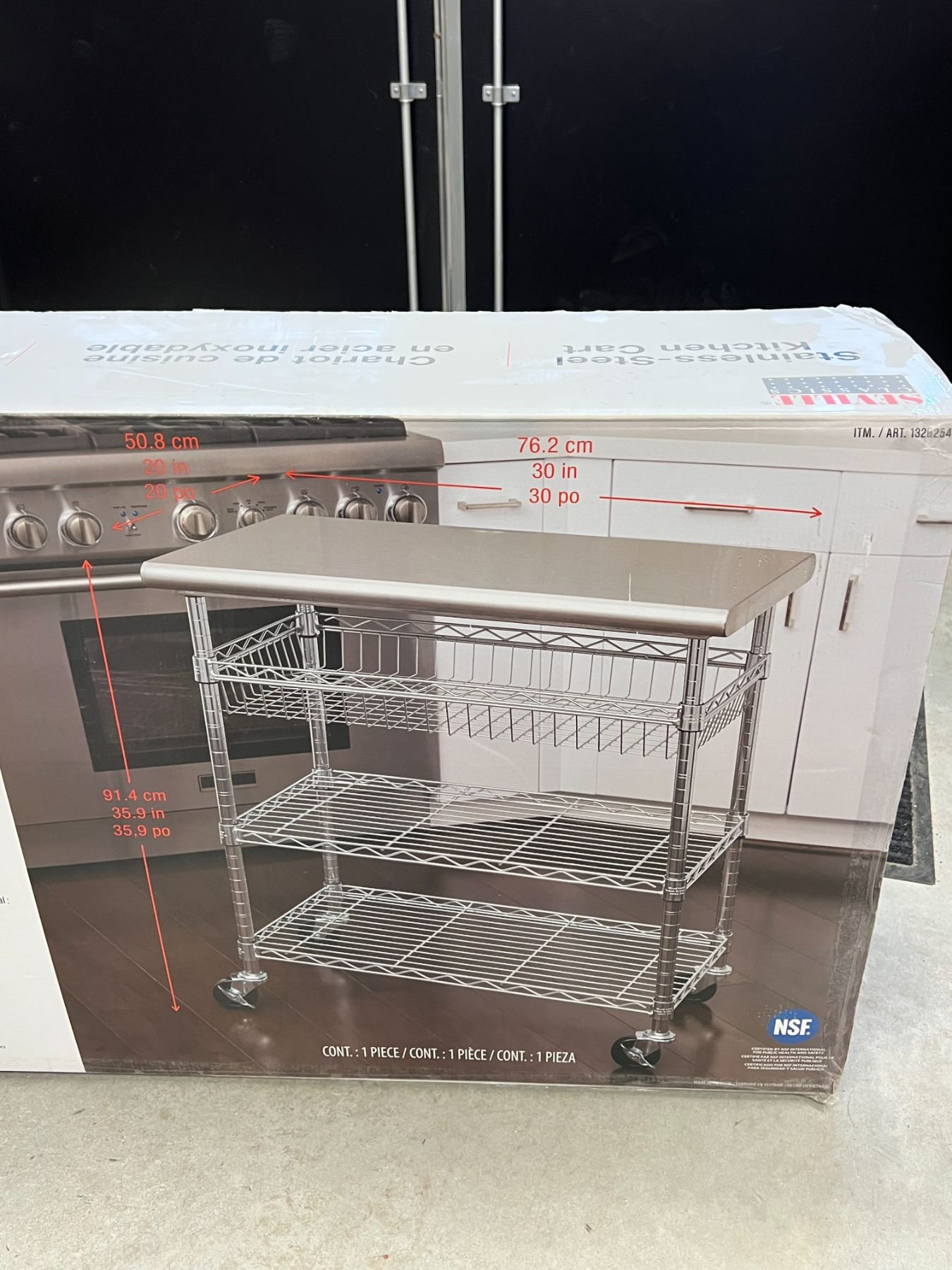 Seville Classics Stainless Steel Kitchen Cart see all photos for size