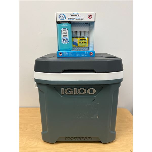 Igloo Maxcold 62 QT 98 Can Cooler with handle/wheels & Thermacell
