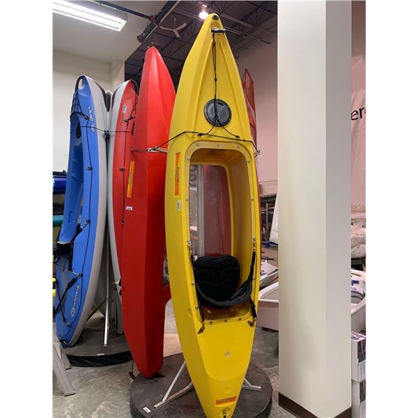 KIWI ATLANTIS Solo Clear Hull Kayak (YELLOW) - Specs: 10ft L, 28" W, 12" Deep, 48Lbs weight, 200Lbs 