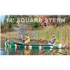 Image 1 : Sportspal Aluminum 14 ft square stern canoe (BARKTONE) - SPECS: 13'6", 38" width, 13" Deep, 44lbs we