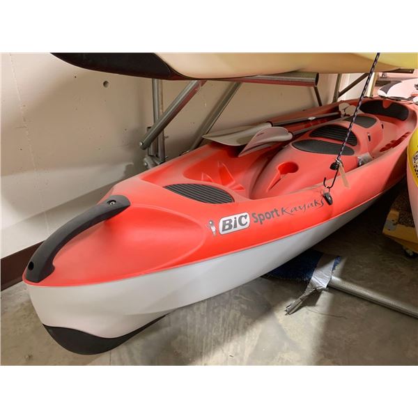 BIC TOBAGO Double Seat Kayak ( RED) - Specs: 12'11" L, 33" W, 70Lbs, 550Lbs Capacity, 2 adults + 1 C