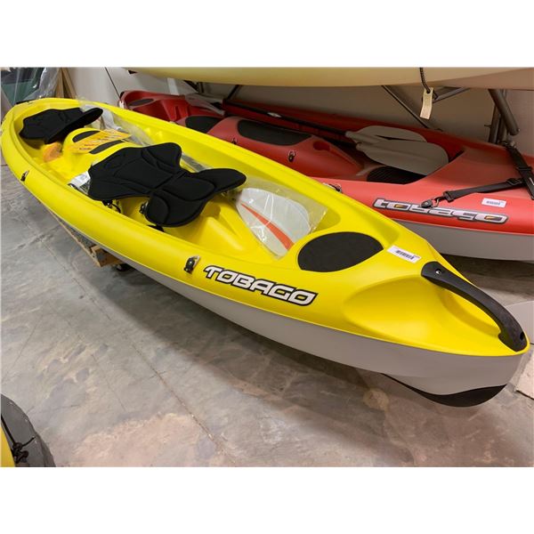 BIC TOBAGO Double Seat Kayak ( YELLOW) - Specs: 12'11" L, 33" W, 70Lbs, 550Lbs Capacity, 2 adults + 