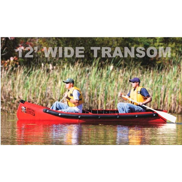 Sportspal Aluminum 12 ft Wide Transom canoe (FOREST GREEN) - SPECS: 11'8", 38" width, 13" Deep, 46lb