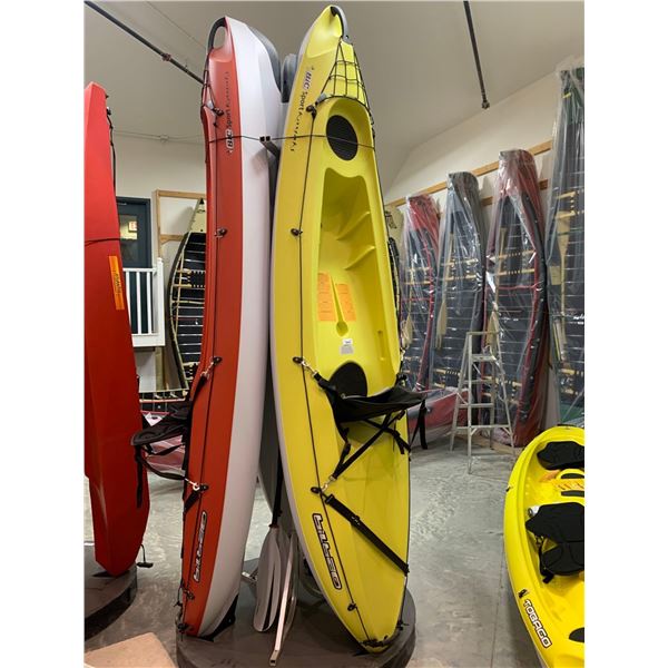 BIC BILBAO sit on top Kayak ( YELLOW) - specs: 9'10"L, 34" W, 46Lbs Weight, 264lbslbs Capacity, 1 ad