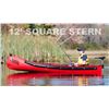 Image 1 : Sportspal Aluminum 12 ft square stern canoe (BARKTONE) - SPECS: 11'8", 38" width, 13" Deep, 37lbs we