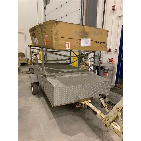 Custom Sailboat Trailer with 2 bunks and aluminum storage boxes., 2 inch hitch Single Axle USED cond