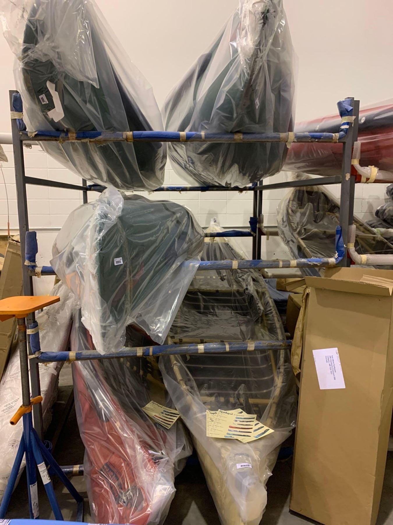 Custom Made Steel 6 boat storage rack on wheels