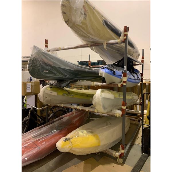 Custom Made Steel 6 boat storage rack on wheels