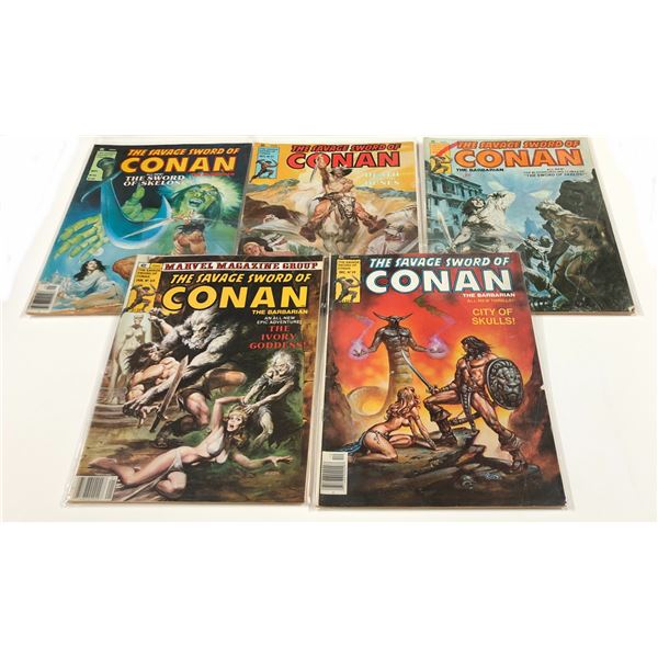 The Savage Sword Of Conan The Barbarian Comics Lot Issues #56,57,58,59,60