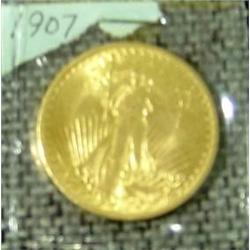 1907 TWENTY DOLLAR GOLD COIN